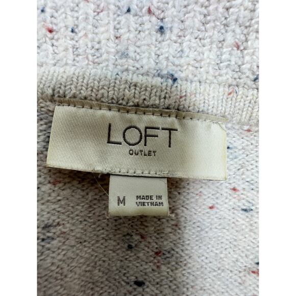 Loft Sweater Speckled Pink Cowl Neck Size Medium Long Sleeve Career Casual - Picture 4 of 9